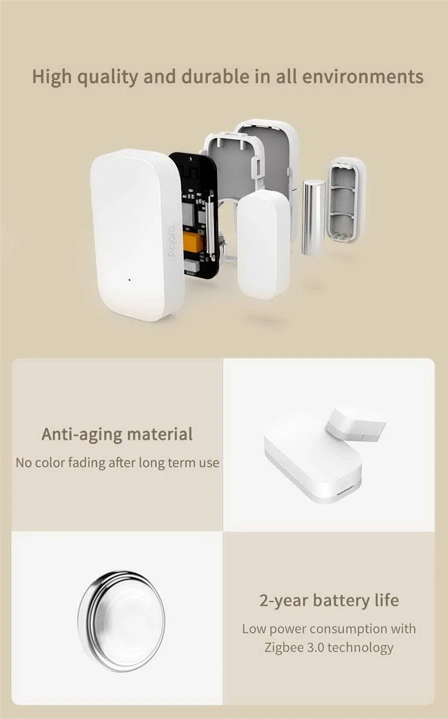 Aqara E1 Door and Window Sensor Zigbee 3.0 APP Remote Control Smart Home safety Alarm Door Sensor For Xiaomi Mijia Apple HomeKit
Aqara E1 Door and Window Sensor Zigbee 3.0 APP Remote Control Smart Home safety Alarm Door Sensor For Xiaomi Mijia Apple HomeKit