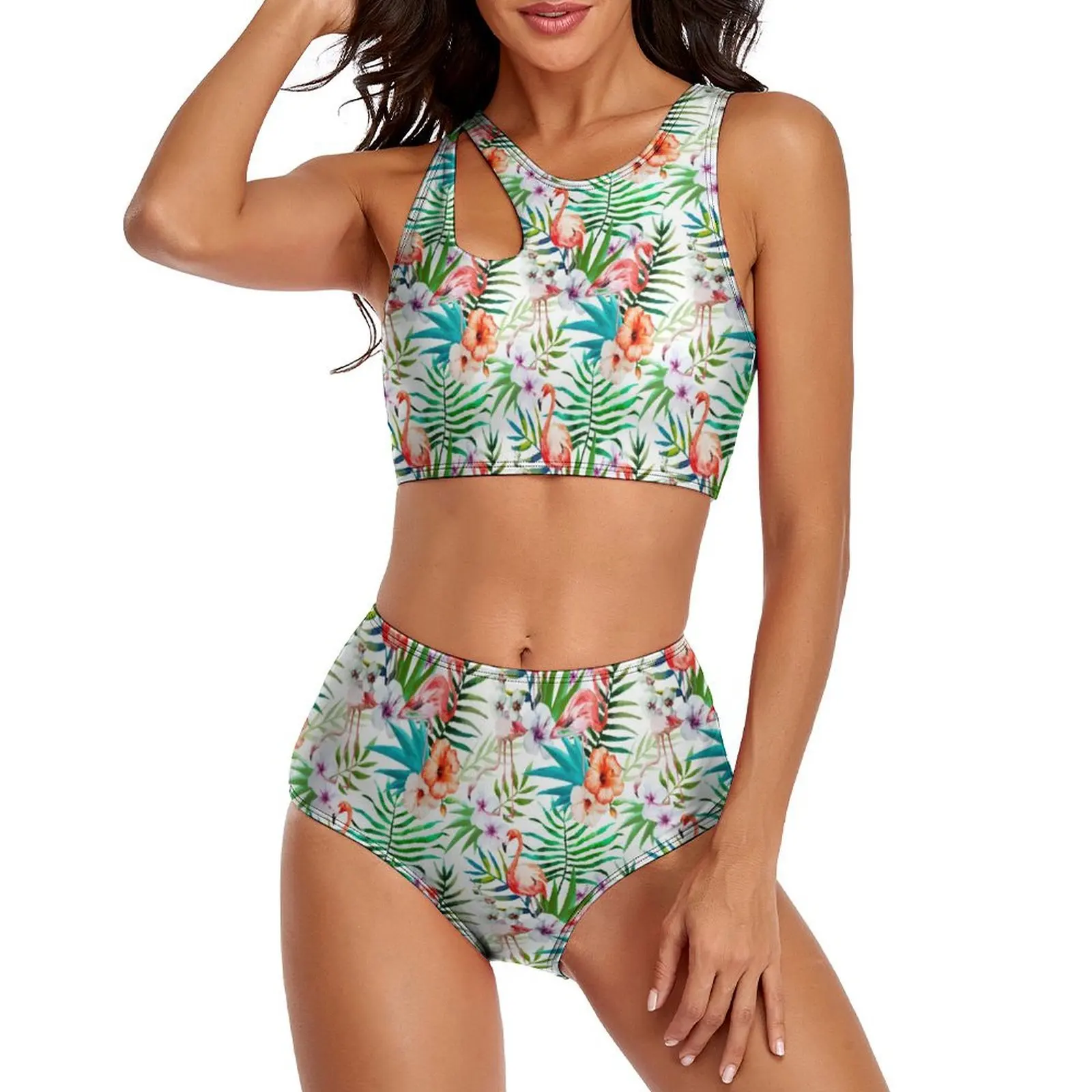 Tropical Pink Flamingo Bikini Swimsuit Botanical Flower Print High Waist Swimwear Sexy Vintage Bikinis Set Push Up Beach Wear
Tropical Pink Flamingo Bikini Swimsuit Botanical Flower Print High Waist Swimwear Sexy Vintage Bikinis Set Push Up Beach Wear