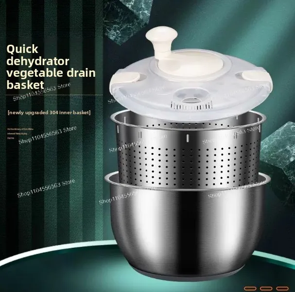 Newly upgraded 304 stainless steel inner basket dehydration machine salad and fruit cleaning tool
Newly upgraded 304 stainless steel inner basket dehydration machine salad and fruit cleaning tool