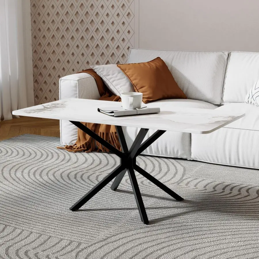 Marble Coffee Table, Rectangle Modern Style Sintered Stone Living Room Table with Metal Legs for Home Office Living Room White,
Marble Coffee Table, Rectangle Modern Style Sintered Stone Living Room Table with Metal Legs for Home Office Living Room White,