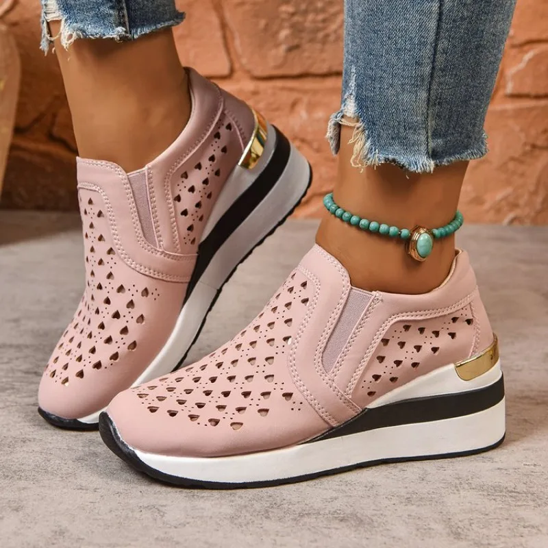 2026 New Hollow Out Wedges Sneakers Women Plus Size Pu Leather Thick Sole Loafers Woman Slip On Breathable Casual Shoes Female
2026 New Hollow Out Wedges Sneakers Women Plus Size Pu Leather Thick Sole Loafers Woman Slip On Breathable Casual Shoes Female