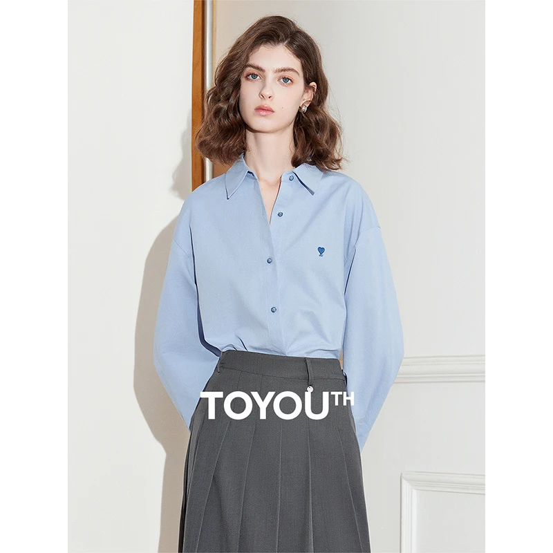 TOYOUTH Women Blouse Shirt 2025 Spring New Love Embroidered Simple and Versatile Solid Color Pure Cotton Shirt Tops
TOYOUTH Women Blouse Shirt 2025 Spring New Love Embroidered Simple and Versatile Solid Color Pure Cotton Shirt Tops