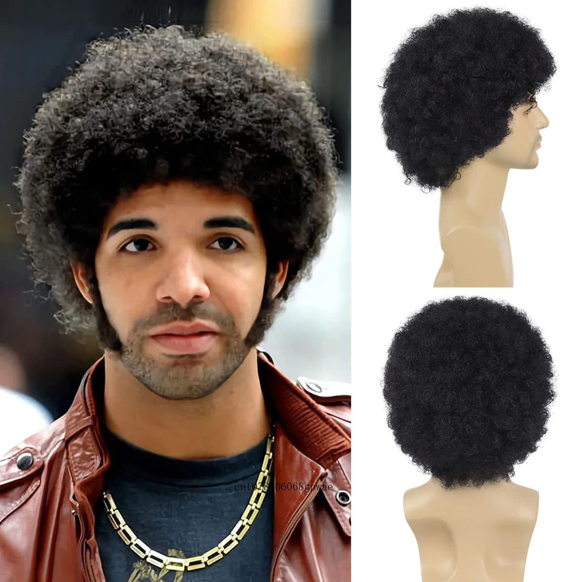 Afro Kinkly Curly Wigs Synthetic Wig for Black Men Natural Black or Brown Big Afro Wigs Cosplay Costume High Temperature Fiber
Afro Kinkly Curly Wigs Synthetic Wig for Black Men Natural Black or Brown Big Afro Wigs Cosplay Costume High Temperature Fiber