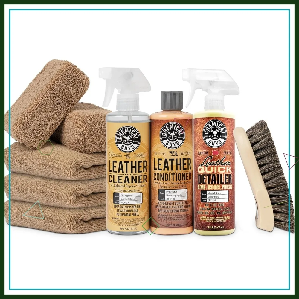 Leather Cleaner and Conditioner Kit - Complete Care for Car Interiors, Furniture, Boots & More - 9 Items
Leather Cleaner and Conditioner Kit - Complete Care for Car Interiors, Furniture, Boots & More - 9 Items