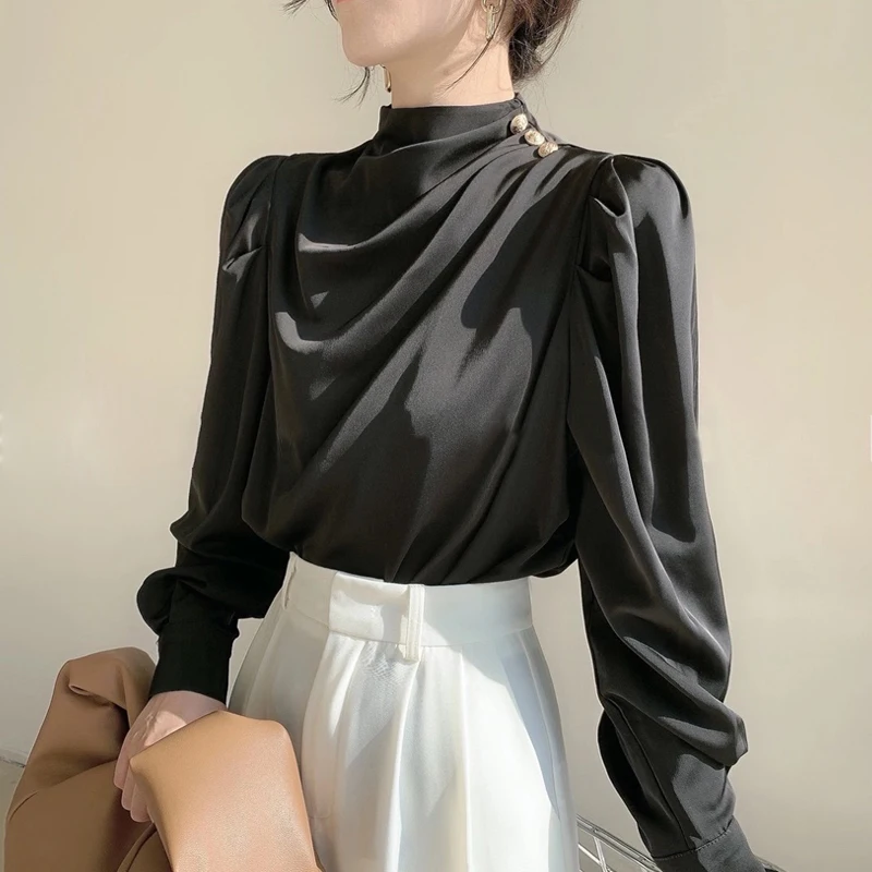Black Professional Women's Shirt Spring Autumn Design Hong Kong Style Tailored Coat Button down Long Sleeve Straight Cut Blouse
Black Professional Women's Shirt Spring Autumn Design Hong Kong Style Tailored Coat Button down Long Sleeve Straight Cut Blouse