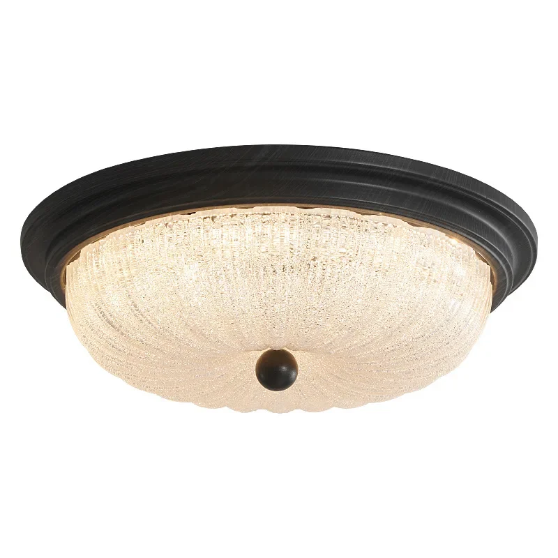 Bedroom ceiling light American retro, round glass, medieval book room light
Bedroom ceiling light American retro, round glass, medieval book room light