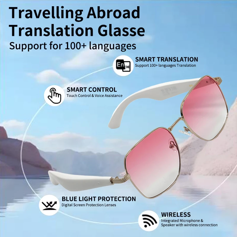 GY200 Смарт-очки 100+ онлайн-языка AI Автоматический перевод диалога Bluetooth-очки с динамиком Спортивная защита от ультрафиолета
GY200 Смарт-очки 100+ онлайн-языка AI Автоматический перевод диалога Bluetooth-очки с динамиком Спортивная защита от ультрафиолета