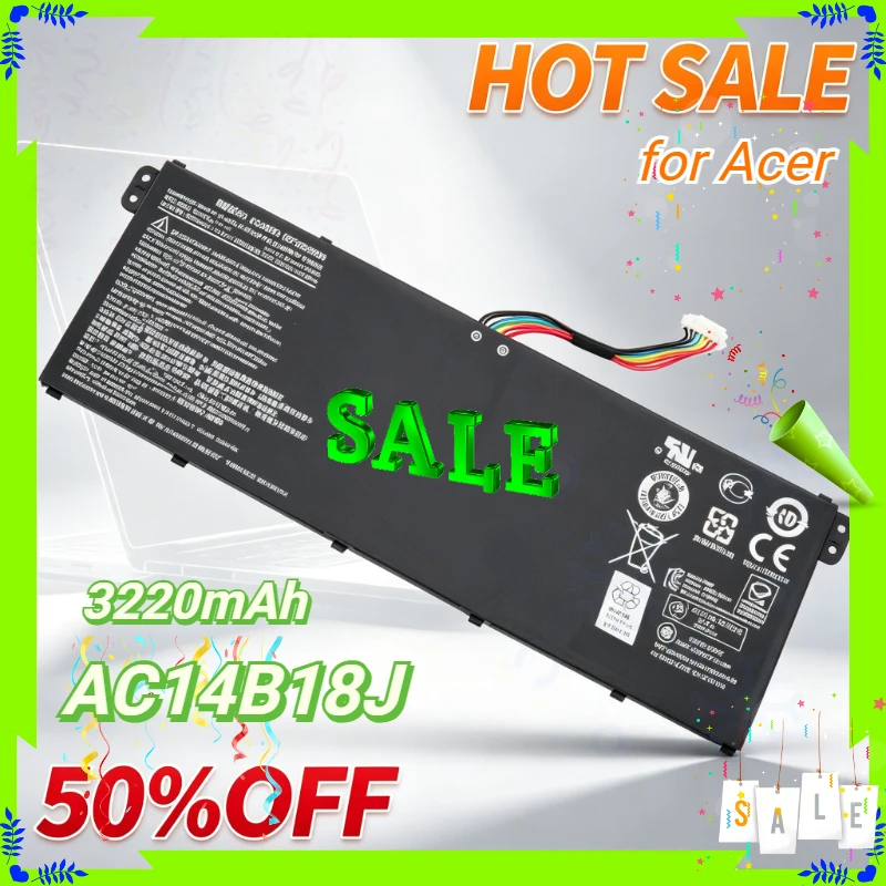 AC14B18J AC14B13J Laptop Battery for Acer Aspire E3-111 E3-112M E3-112 ES1-531 MS2394 B115-MP EX2519 N15Q3 N15W4 11.4V 36WH
AC14B18J AC14B13J Laptop Battery for Acer Aspire E3-111 E3-112M E3-112 ES1-531 MS2394 B115-MP EX2519 N15Q3 N15W4 11.4V 36WH