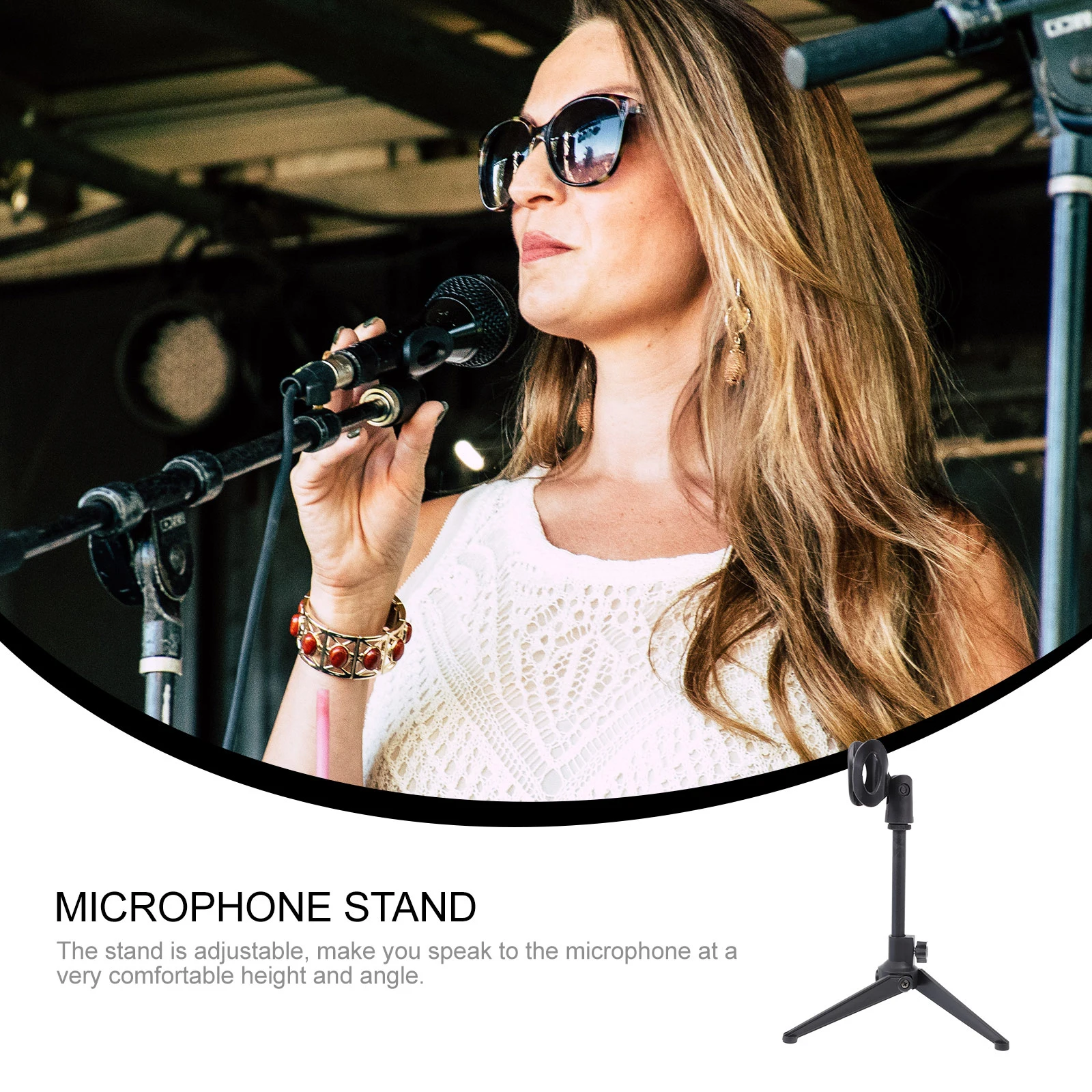 1Pcs Universal Microphone Stand Adjustable Table Top Mic Support Compact Lightweight Design for Various Scenes Black
1Pcs Universal Microphone Stand Adjustable Table Top Mic Support Compact Lightweight Design for Various Scenes Black