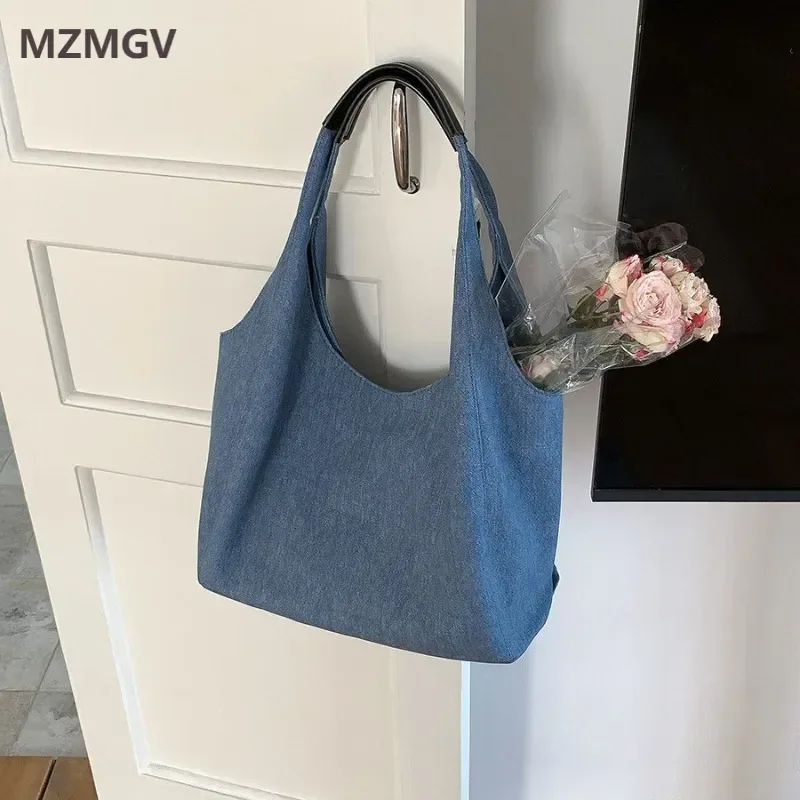 2025 Spring Casual Blue Denim Tote Bag Soft Student Large Capacity Vintage Shopping Bag Female Commuter Handbag Sac A Main Femme
2025 Spring Casual Blue Denim Tote Bag Soft Student Large Capacity Vintage Shopping Bag Female Commuter Handbag Sac A Main Femme
