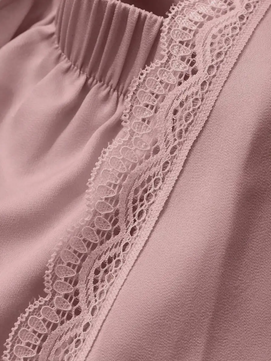 Women Romantic Lace Satin Tie Front Sleep Top Pajama Set Fall Winter
Women Romantic Lace Satin Tie Front Sleep Top Pajama Set Fall Winter