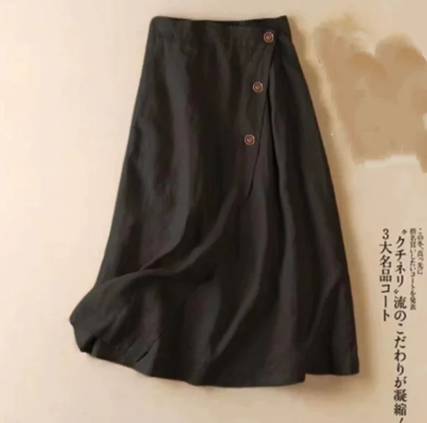 Summer Women's Semi Long Skirt Casual A-Line Skirt Cotton Linen Mid Length Skirt Button Asymmetrical Design A-Line Skirt
Summer Women's Semi Long Skirt Casual A-Line Skirt Cotton Linen Mid Length Skirt Button Asymmetrical Design A-Line Skirt
