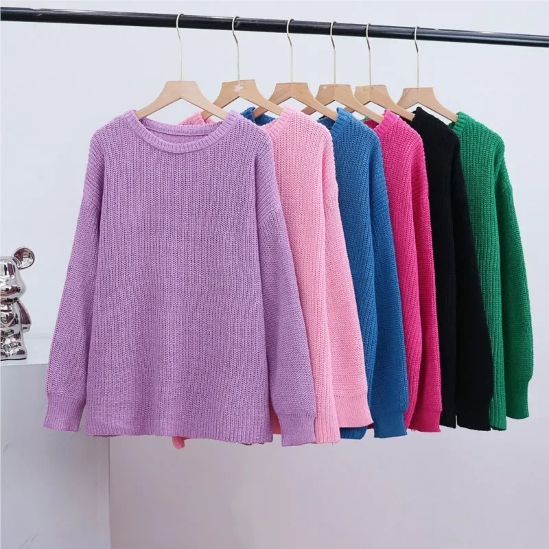 Casual O-neck Long Sleeve Sweater Blouse Office Lady Autumn Winter Fashion Elegant Solid Knitted Sweater For Women 2023 Female
Casual O-neck Long Sleeve Sweater Blouse Office Lady Autumn Winter Fashion Elegant Solid Knitted Sweater For Women 2023 Female
