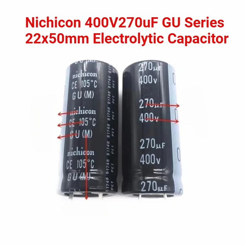2 шт./5 шт. Nichicon 400V270uF GU серии 22x50 мм, защелкивающийся электролитический конденсатор блока питания 270 мкФ/400 В
2 шт./5 шт. Nichicon 400V270uF GU серии 22x50 мм, защелкивающийся электролитический конденсатор блока питания 270 мкФ/400 В