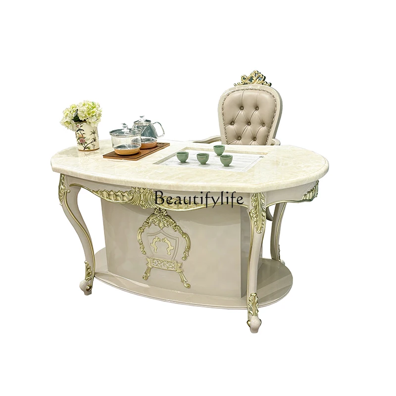 *French court family tea table and chair combination marble, European tea table coffee table
*French court family tea table and chair combination marble, European tea table coffee table