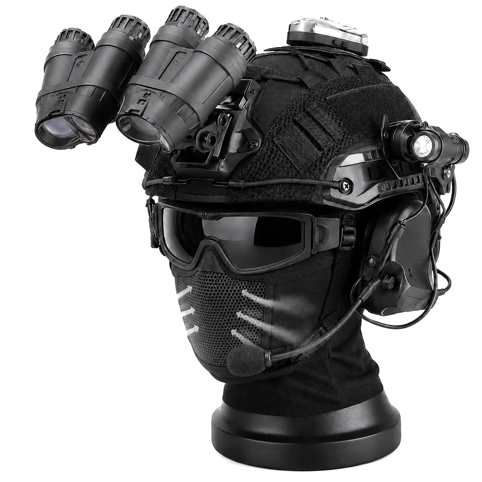 Tactical FAST Helmet Set with Quad NVG L4G24 Mount Kit Headset Strobe Signal Light Flashlight Paintball Airsoft Full Gear
Tactical FAST Helmet Set with Quad NVG L4G24 Mount Kit Headset Strobe Signal Light Flashlight Paintball Airsoft Full Gear