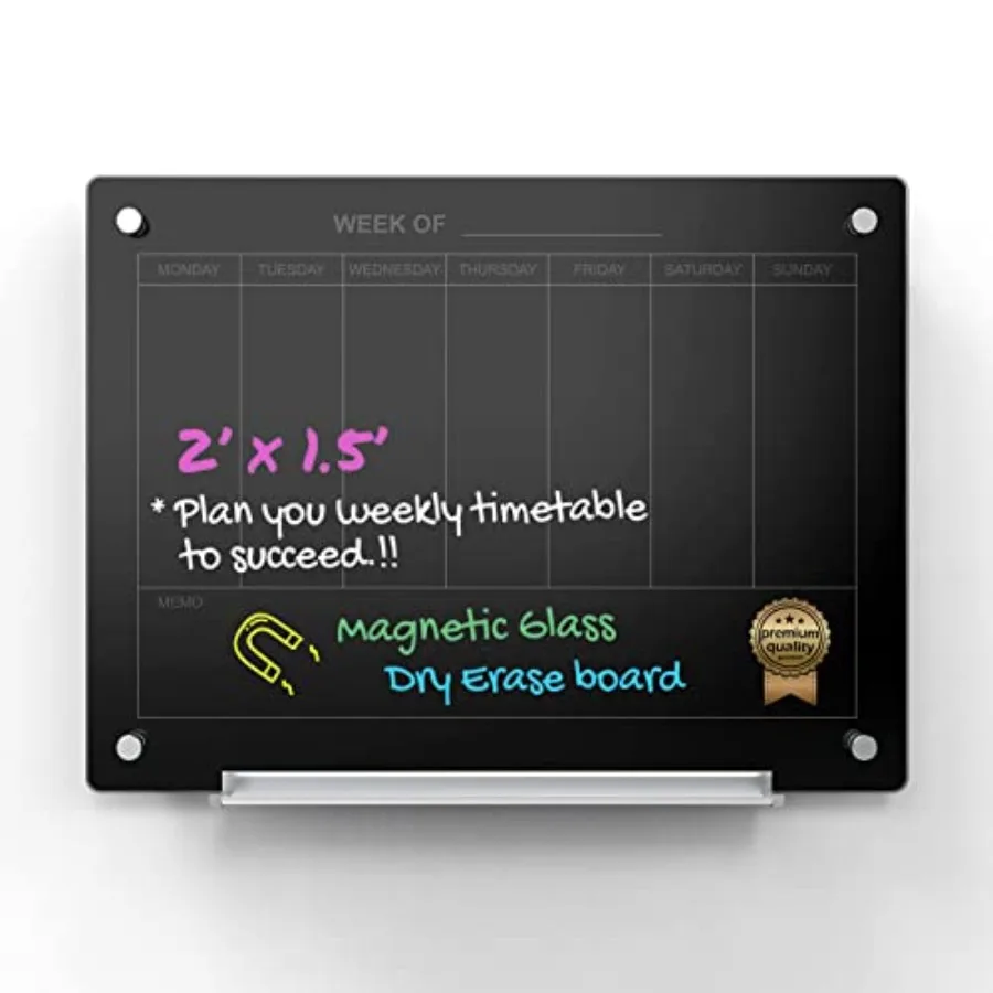 7 Day Glass Dry-Erase Board Set - - for Wall - Weekly Planner
7 Day Glass Dry-Erase Board Set - - for Wall - Weekly Planner