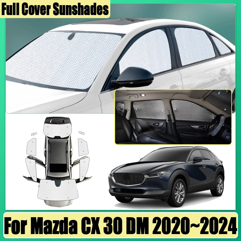 Автомобильные чехлы для Mazda CX 30 CX-30 CX30 DM 2020 ~ 2024, автоматический солнцезащитный козырек с полным покрытием, анти-УФ-автоматические козырьки, блоки конфиденциальности, аксессуары 
Автомобильные чехлы для Mazda CX 30 CX-30 CX30 DM 2020 ~ 2024, автоматический солнцезащитный козырек с полным покрытием, анти-УФ-автоматические козырьки, блоки конфиденциальности, аксессуары