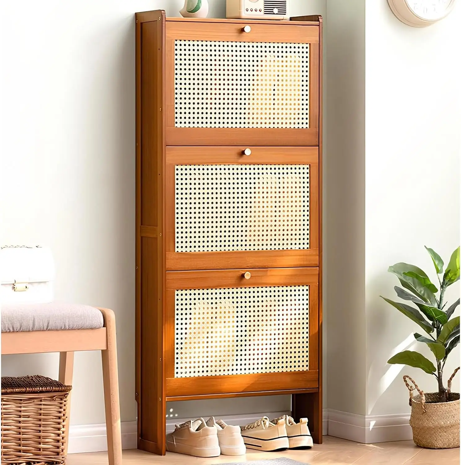Ультратонкий бамбуковый шкаф для обуви — 3-уровневое хранилище с откидной дверью для прихожей/гостиной, компактная современная полка для обуви
Ультратонкий бамбуковый шкаф для обуви — 3-уровневое хранилище с откидной дверью для прихожей/гостиной, компактная современная полка для обуви