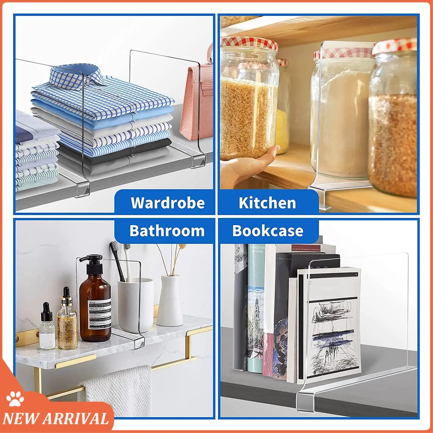 Emption!6 PCS Shelf Dividers For Closet Organization Acrylic Closet Shelf Divider For Wooden Shelving Suitable For Kitchen
Emption!6 PCS Shelf Dividers For Closet Organization Acrylic Closet Shelf Divider For Wooden Shelving Suitable For Kitchen