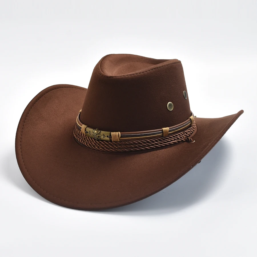 Artificial Suede Western Cowboy Hats For Men Women Vintage Big-edge Gentleman Cowgirl Jazz Hat Party Cosplay Hat
Artificial Suede Western Cowboy Hats For Men Women Vintage Big-edge Gentleman Cowgirl Jazz Hat Party Cosplay Hat