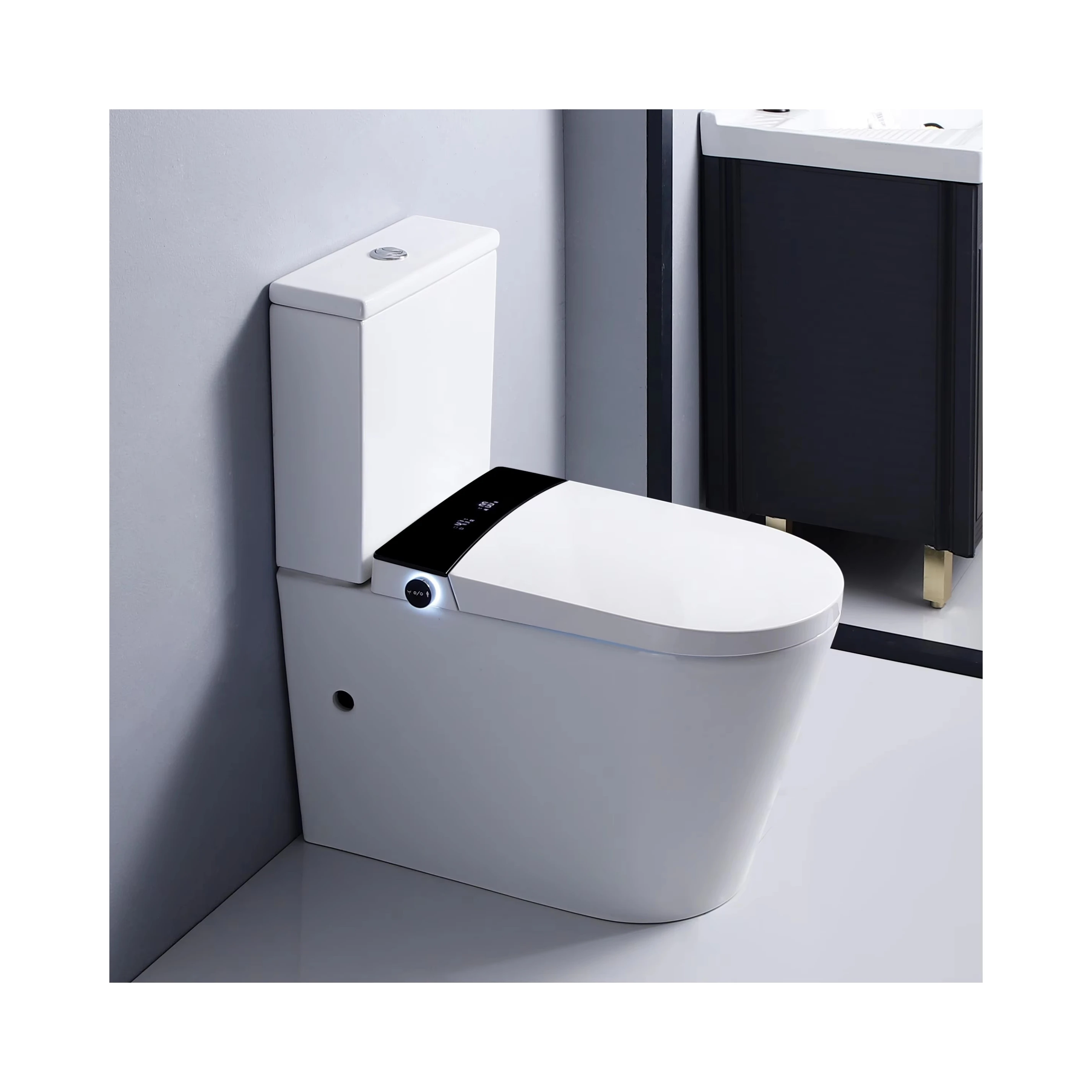 High-end Intelligent Sanitary Ware Floor Mounted Water Closet Automatic Bidet Toilet Smart Two Piece Toilet Commode for Home
High-end Intelligent Sanitary Ware Floor Mounted Water Closet Automatic Bidet Toilet Smart Two Piece Toilet Commode for Home