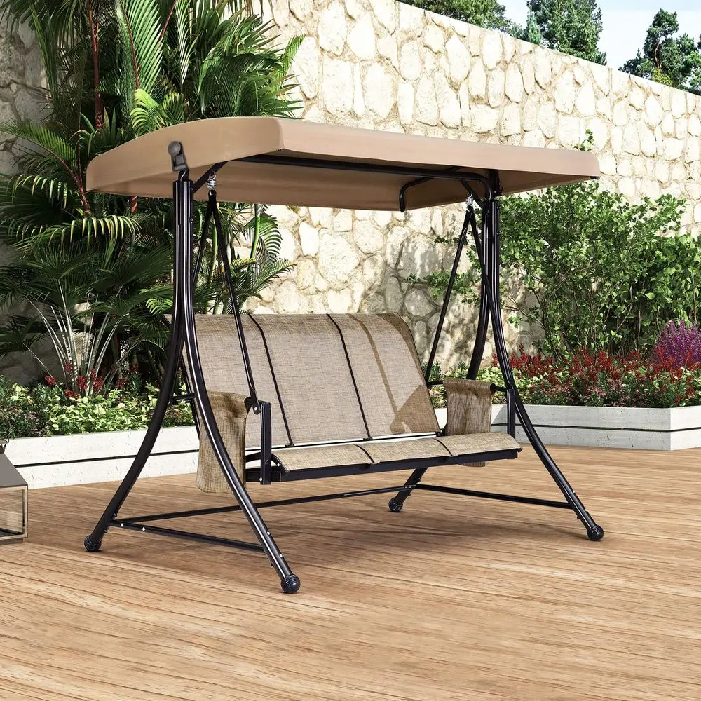 3Seat Deluxe Outdoor Patio Porch Swing with Weather Resistant Steel Frame, Adjustable Tilt Canopy, Beige
3Seat Deluxe Outdoor Patio Porch Swing with Weather Resistant Steel Frame, Adjustable Tilt Canopy, Beige