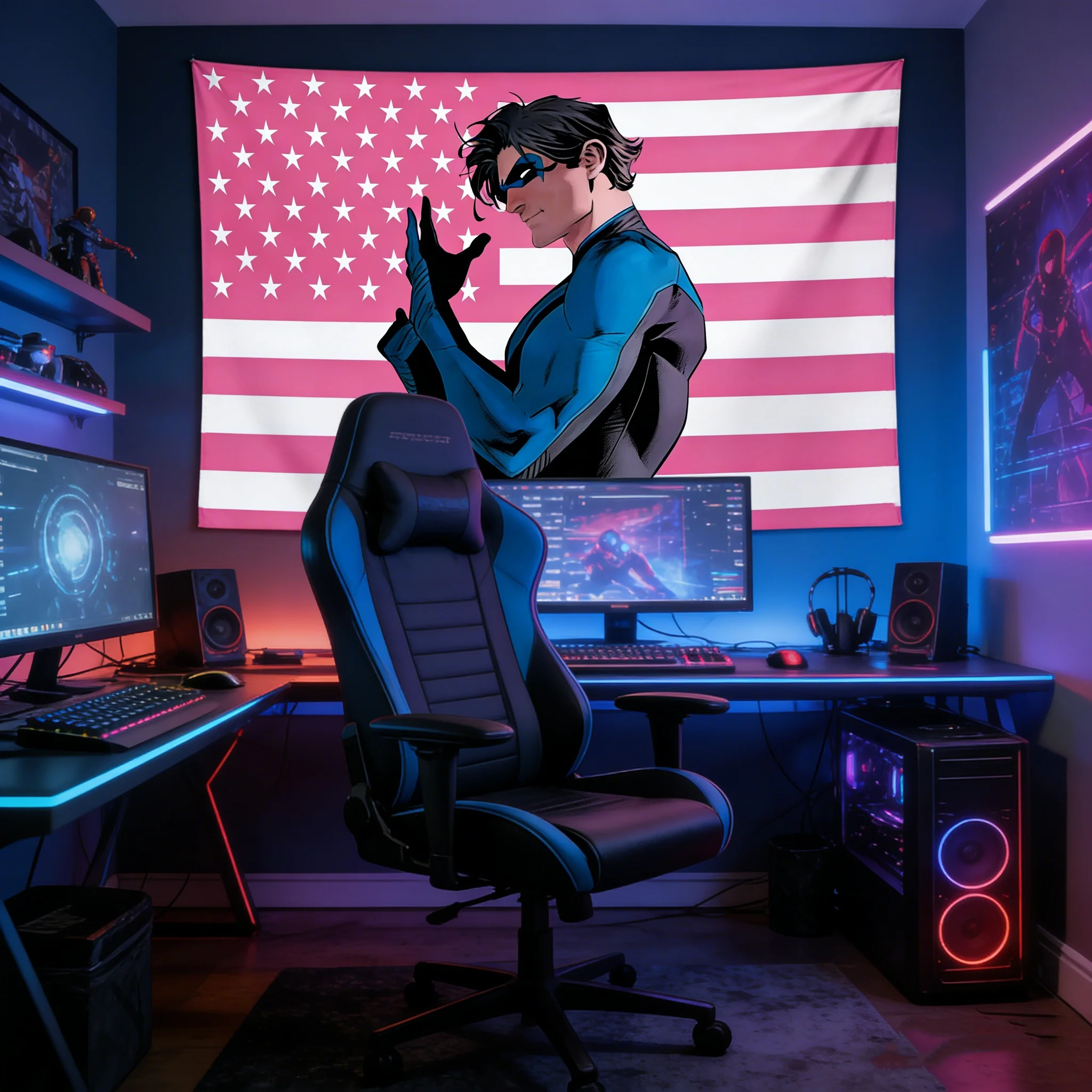 Pink Nightwing Flag Theme Tapestry Modern Stripe Wall Hanging for Dorm Decor Multi-Size High Quality Flat Print
Pink Nightwing Flag Theme Tapestry Modern Stripe Wall Hanging for Dorm Decor Multi-Size High Quality Flat Print