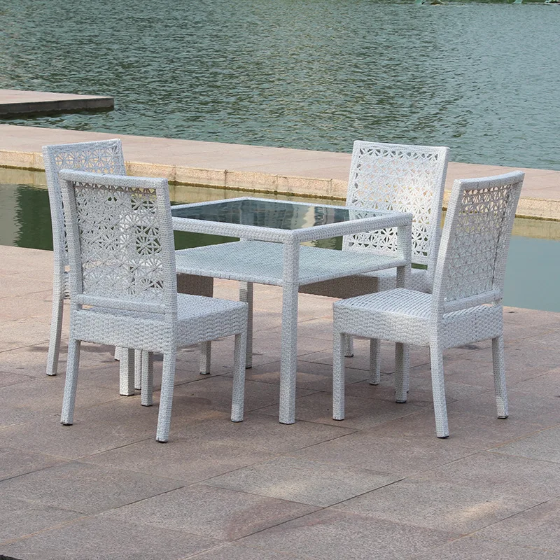 Outdoor rattan chair square table combination woven flower square table rattan chair four-piece combination
Outdoor rattan chair square table combination woven flower square table rattan chair four-piece combination