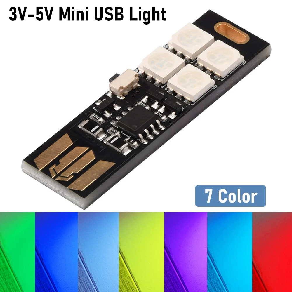1/5pcs Mini 5050 USB 4LED Light 3V-5V Touch Sensor Dimmable Night Light 7 Color Variable Switch Control for Reading Table Lamp
1/5pcs Mini 5050 USB 4LED Light 3V-5V Touch Sensor Dimmable Night Light 7 Color Variable Switch Control for Reading Table Lamp