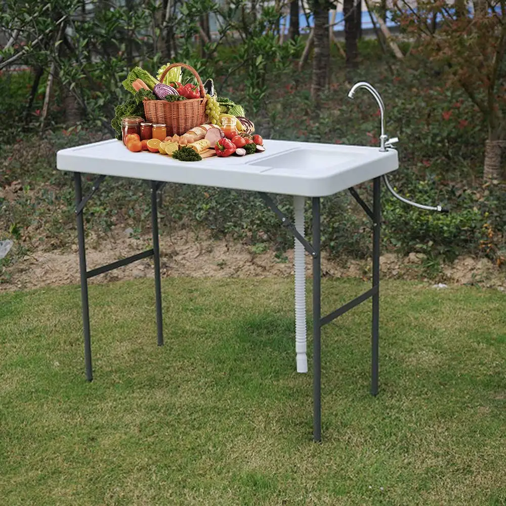 Portable Outdoor Fish Table Folding Camping Table With Sink Patio Picnic Cleaning Cutting Work Station Desk W/Qui Connect
Portable Outdoor Fish Table Folding Camping Table With Sink Patio Picnic Cleaning Cutting Work Station Desk W/Qui Connect