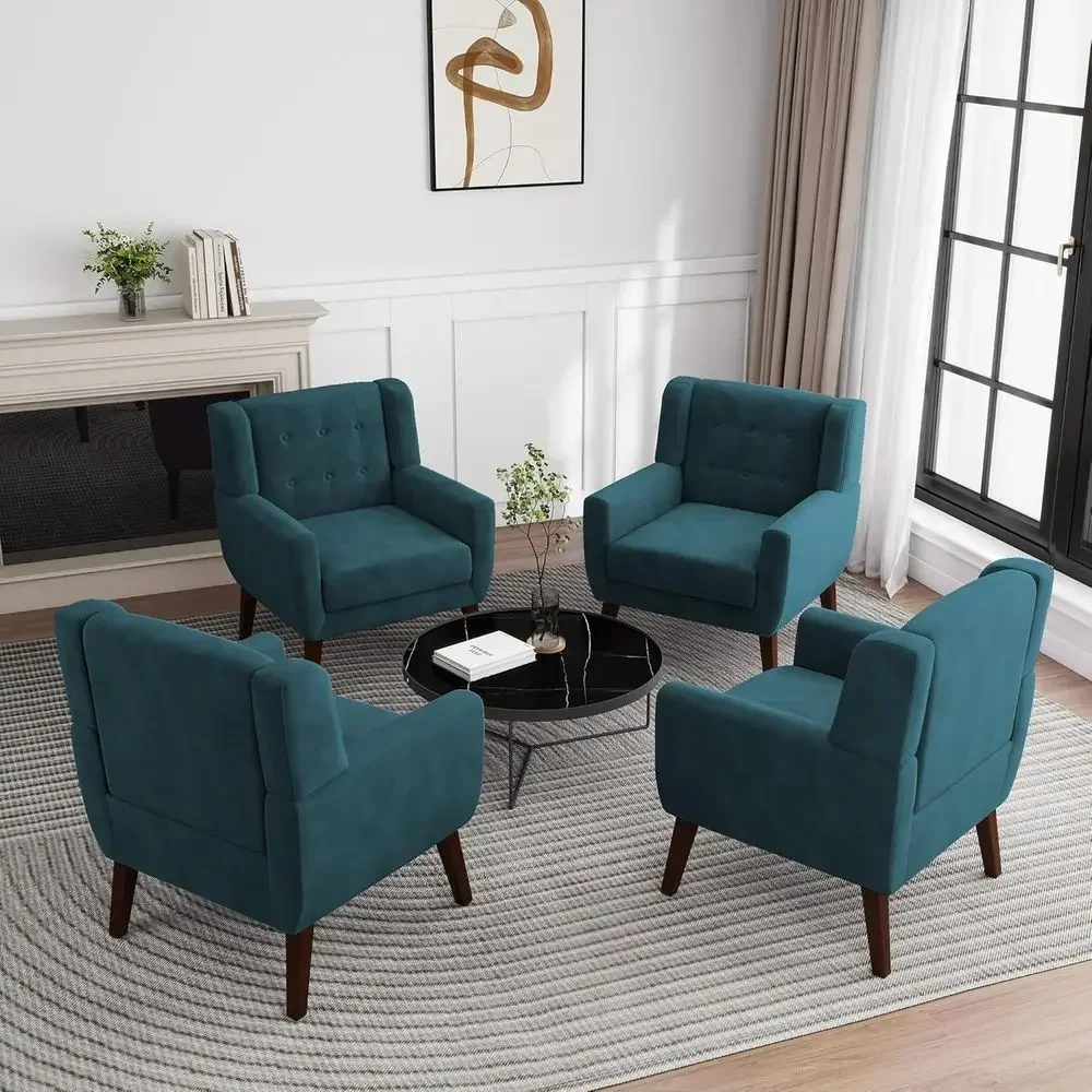 Blue Velvet Button-Tufted Accent Chair, Set of 4 for Living Room or Bedroom Reading
Blue Velvet Button-Tufted Accent Chair, Set of 4 for Living Room or Bedroom Reading