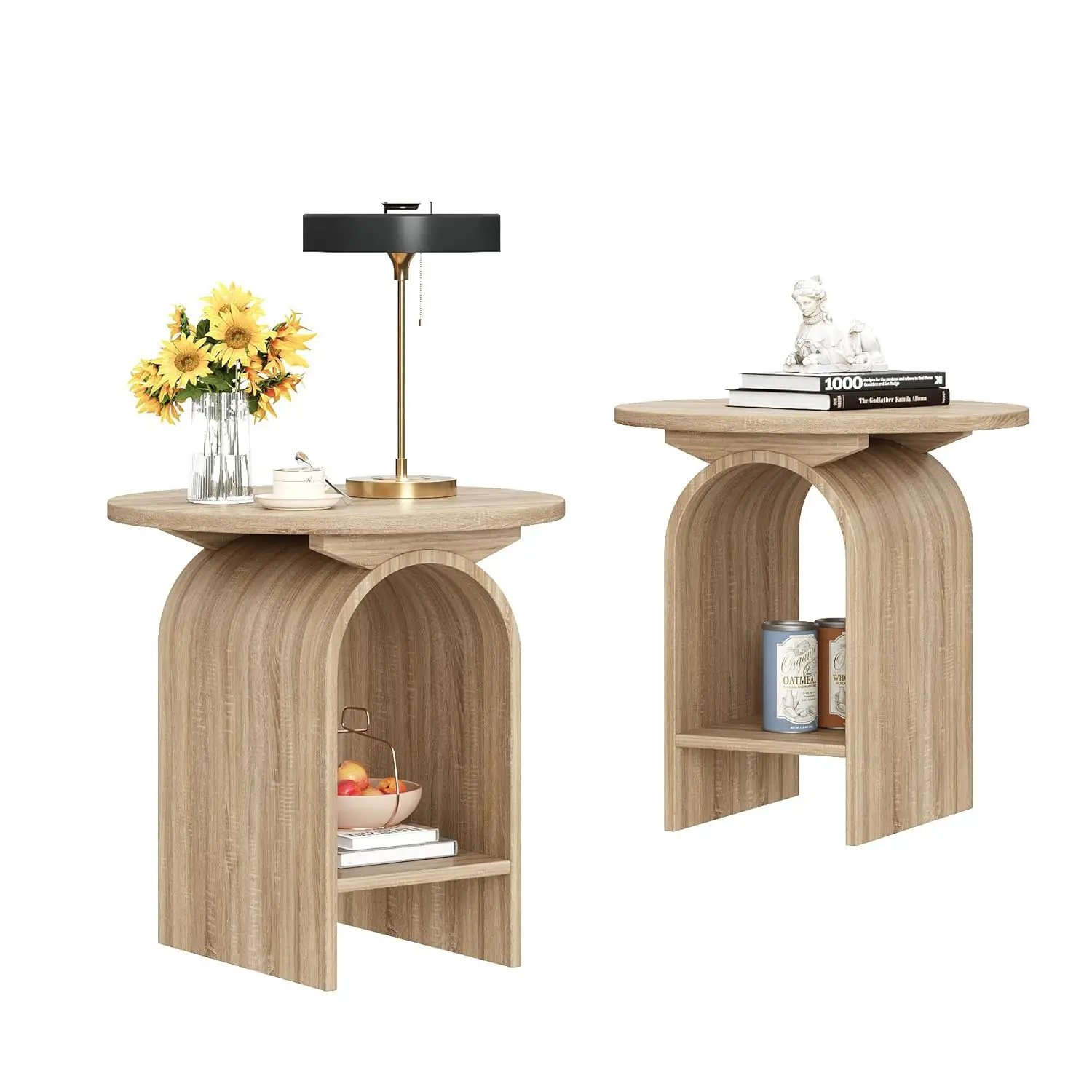 Side Table Set Of 2, Round Coffee Table For Living Room, 2-Tier End Table With Storage And Thickened Tabletop, Modern Center Tab
Side Table Set Of 2, Round Coffee Table For Living Room, 2-Tier End Table With Storage And Thickened Tabletop, Modern Center Tab