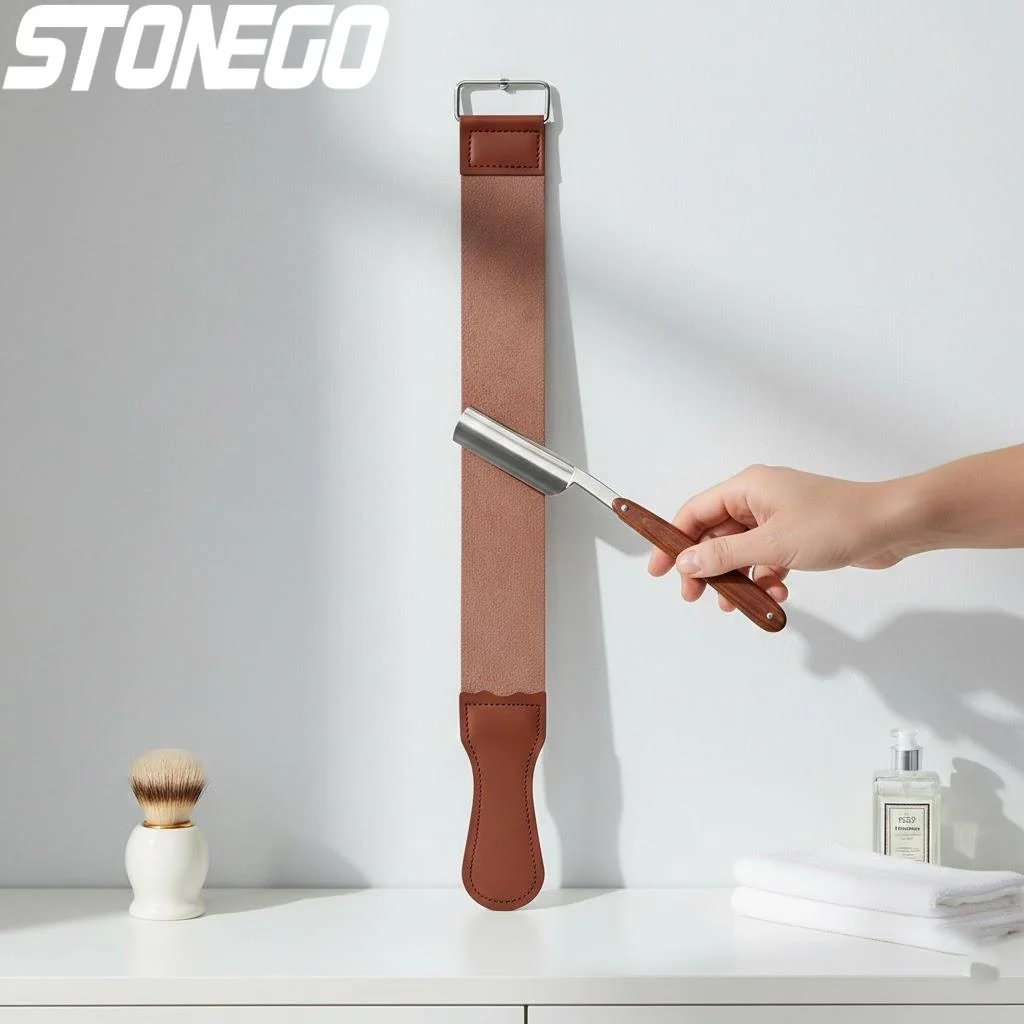 STONEGO Leather Handle Straight Razor Folding Razor Sharpener Belt Barber Razor Sharpening Tool Kit
STONEGO Leather Handle Straight Razor Folding Razor Sharpener Belt Barber Razor Sharpening Tool Kit