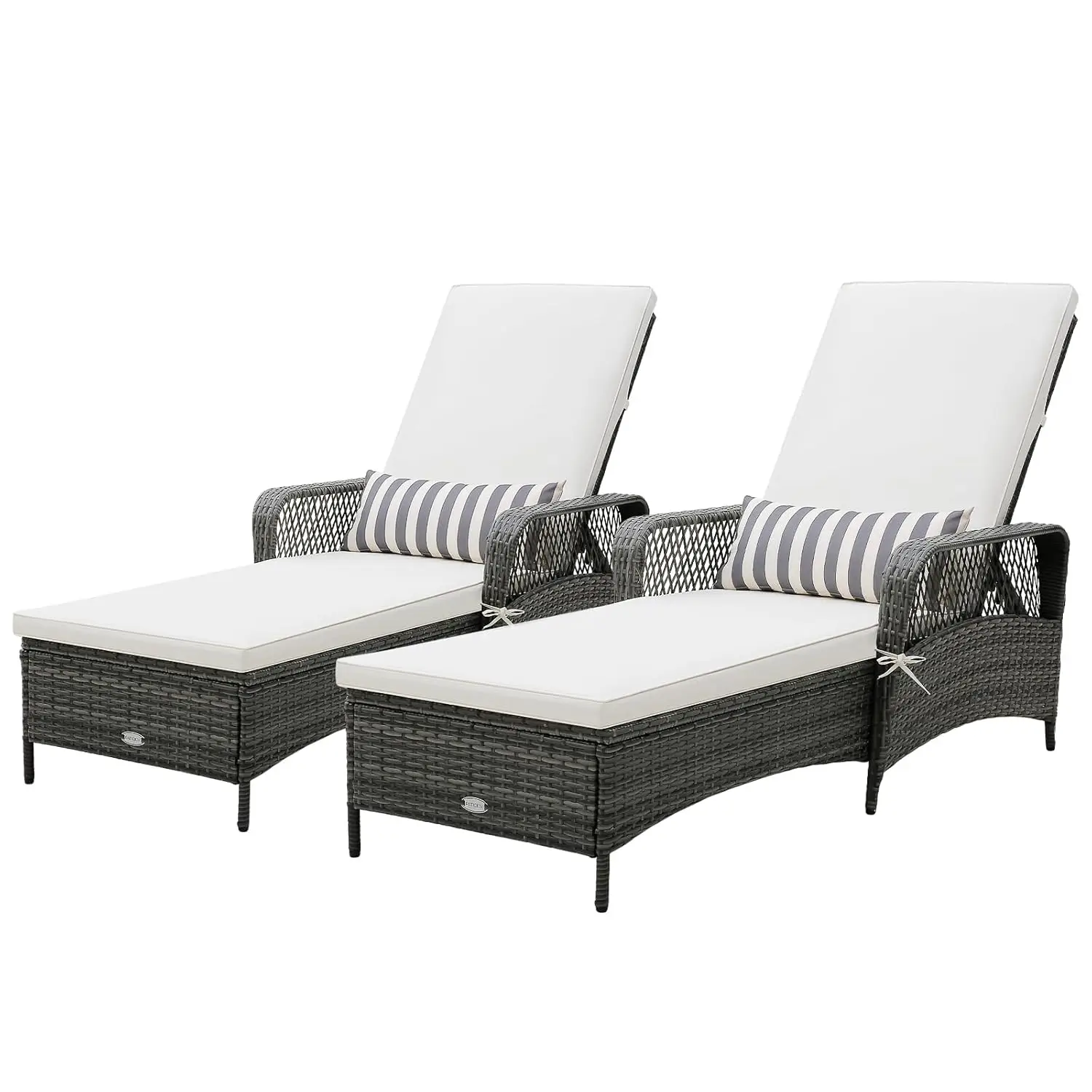 2Pcs PE Chaise Lounge Adjustable Backrest Removable Cushion Pillow Reclining Sunbed For Patio Poolside Yard, Customized
2Pcs PE Chaise Lounge Adjustable Backrest Removable Cushion Pillow Reclining Sunbed For Patio Poolside Yard, Customized