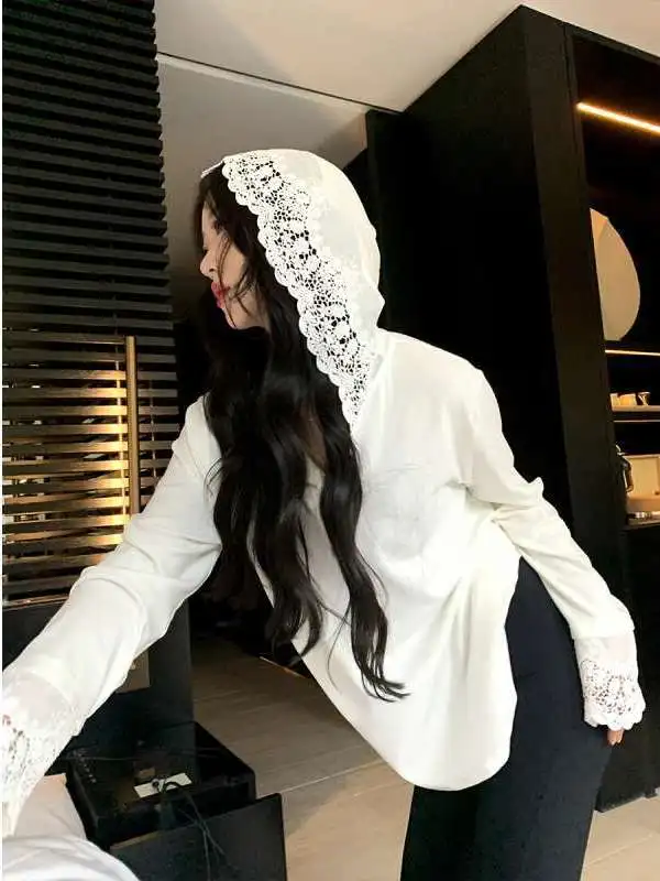 plus Size Women's Romantic Lace Hooded Patchwork Trim Loose Slimming Top Autumn Casual Style Universal Fit Polyester Spring L...
plus Size Women's Romantic Lace Hooded Patchwork Trim Loose Slimming Top Autumn Casual Style Universal Fit Polyester Spring L...