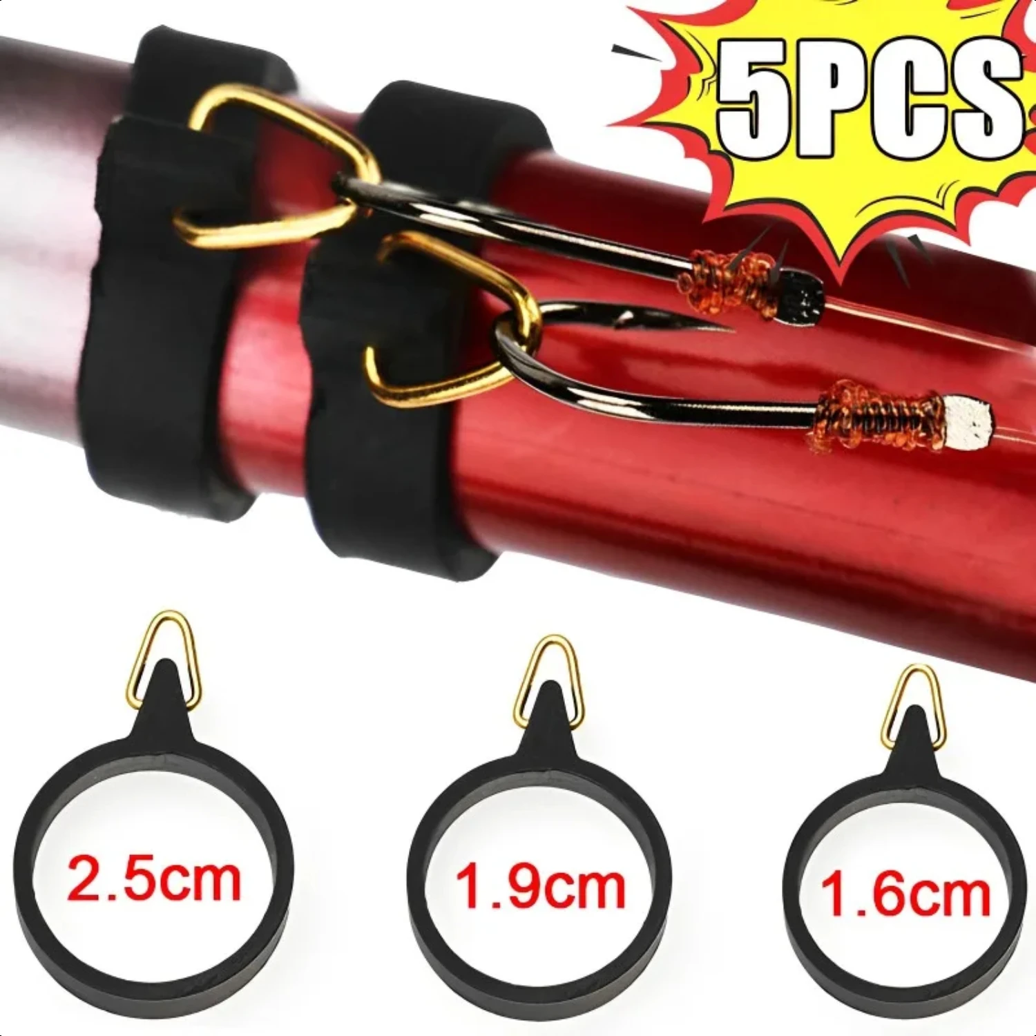 1/2/5pcs Elastic Fishing Rod Hook Ring Keeper High-elastic Fly Pole Rubber Rings Metal Holders Pesca Iscas Fishing Tackle S M L
1/2/5pcs Elastic Fishing Rod Hook Ring Keeper High-elastic Fly Pole Rubber Rings Metal Holders Pesca Iscas Fishing Tackle S M L