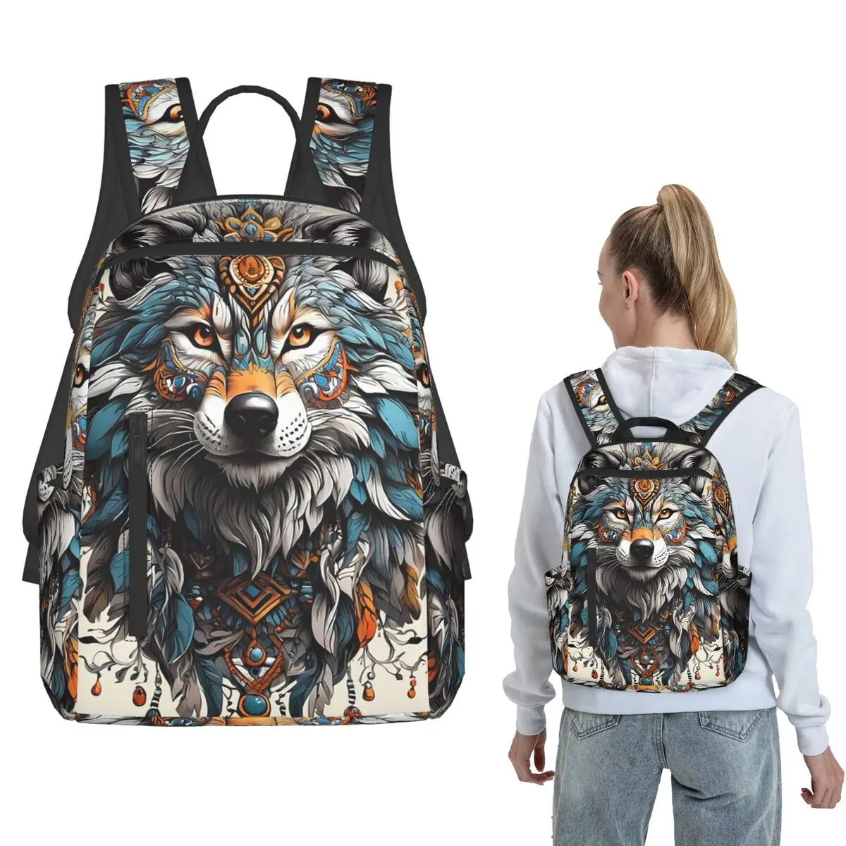 Dreamy Ethnic Style Wolf Backpack Large Capacity Boys Girls BookBag School Bag Shoulder Bags for Men Women
Dreamy Ethnic Style Wolf Backpack Large Capacity Boys Girls BookBag School Bag Shoulder Bags for Men Women