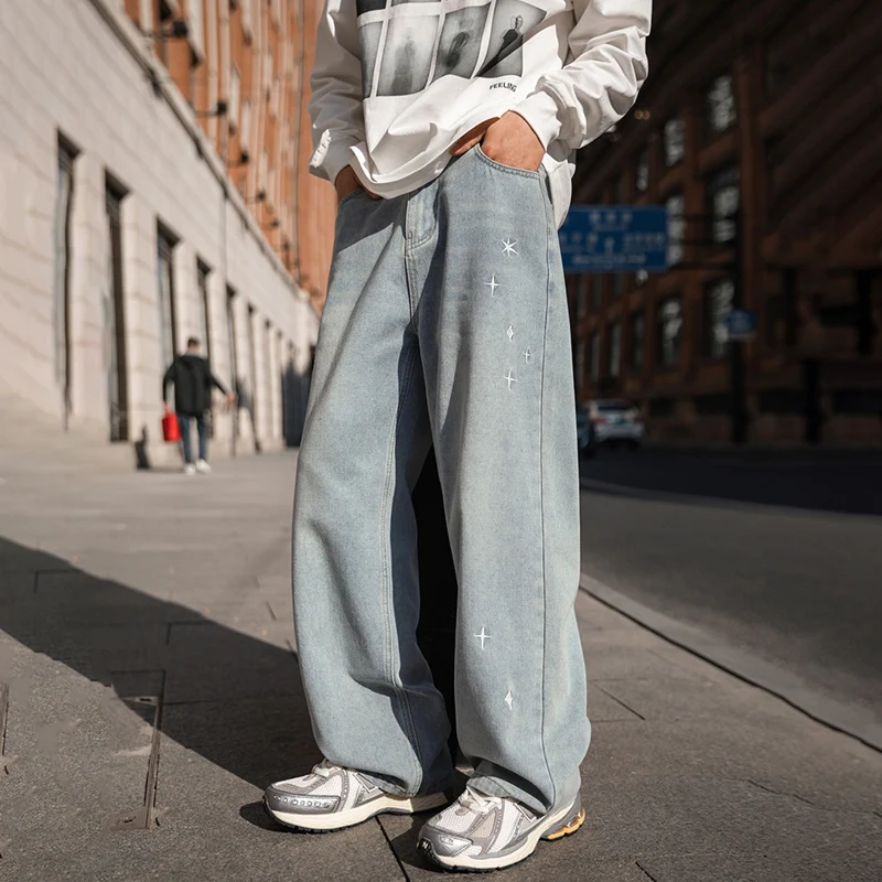 TFETTERS Brand Washed Embroidery Jeans Mans 2025 Spring Summer Vintage Star Denim Mens Pants Straight Leg Baggy Korean Fashion
TFETTERS Brand Washed Embroidery Jeans Mans 2025 Spring Summer Vintage Star Denim Mens Pants Straight Leg Baggy Korean Fashion