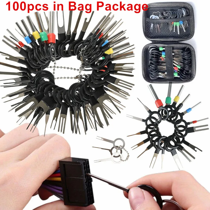 100pcs Puller Tool Motorist Kit Wires Pin Extractor Automotive Stylus Tooling Set Car Terminals Removal Auto Disassembly Tooling
100pcs Puller Tool Motorist Kit Wires Pin Extractor Automotive Stylus Tooling Set Car Terminals Removal Auto Disassembly Tooling
