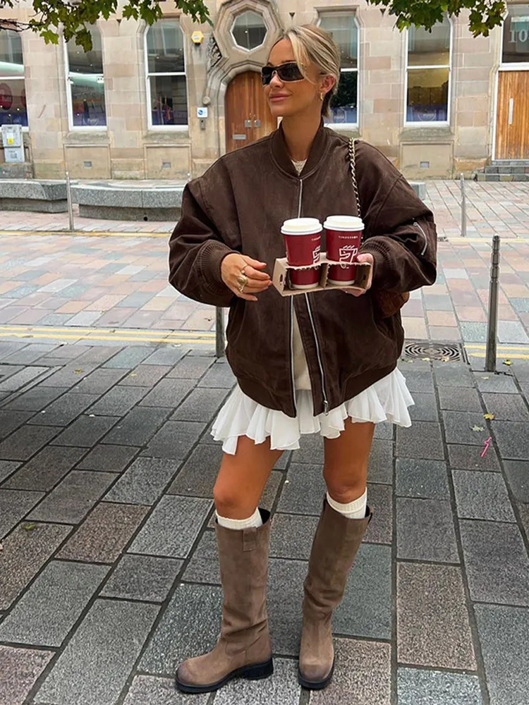 Vintage Woman Solid Color Full Sleeves Short Coat Fashion Zipper Round Neck Jacket 2024 Lady New Fall Commuter Outerwear
Vintage Woman Solid Color Full Sleeves Short Coat Fashion Zipper Round Neck Jacket 2024 Lady New Fall Commuter Outerwear