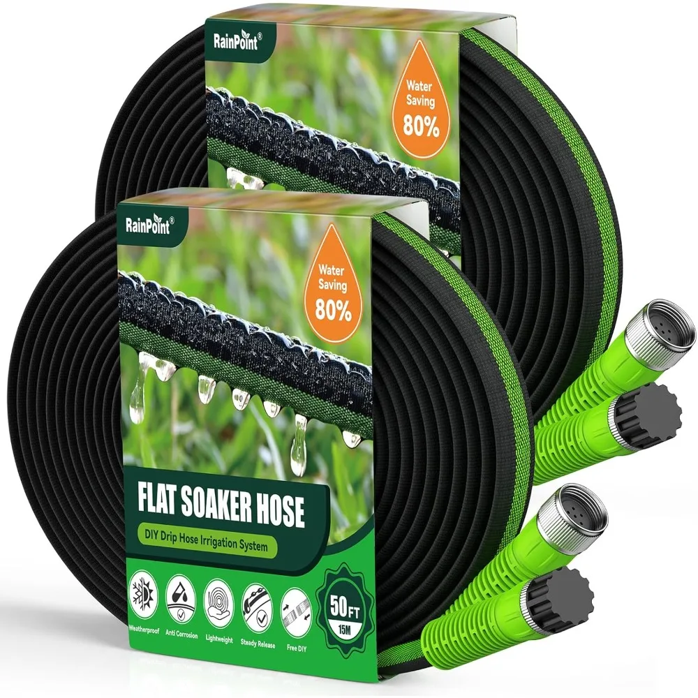 Original Flat Soaker Hose 100FT for Garden Beds and Lawns, Drip Hose with Anodized Aircraft Aluminum Ends
Original Flat Soaker Hose 100FT for Garden Beds and Lawns, Drip Hose with Anodized Aircraft Aluminum Ends