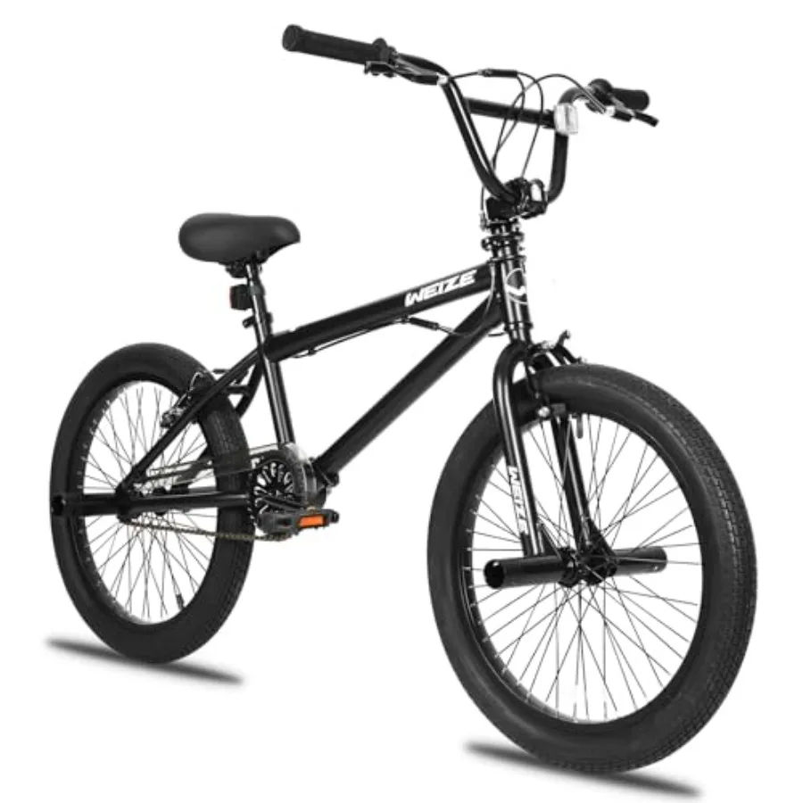 Freestyle BMX Bike for kids and teens, hi-ten steel frame, black, 20 inch trick bicycle with 360 degree rotor and 4 pegs, singl
Freestyle BMX Bike for kids and teens, hi-ten steel frame, black, 20 inch trick bicycle with 360 degree rotor and 4 pegs, singl