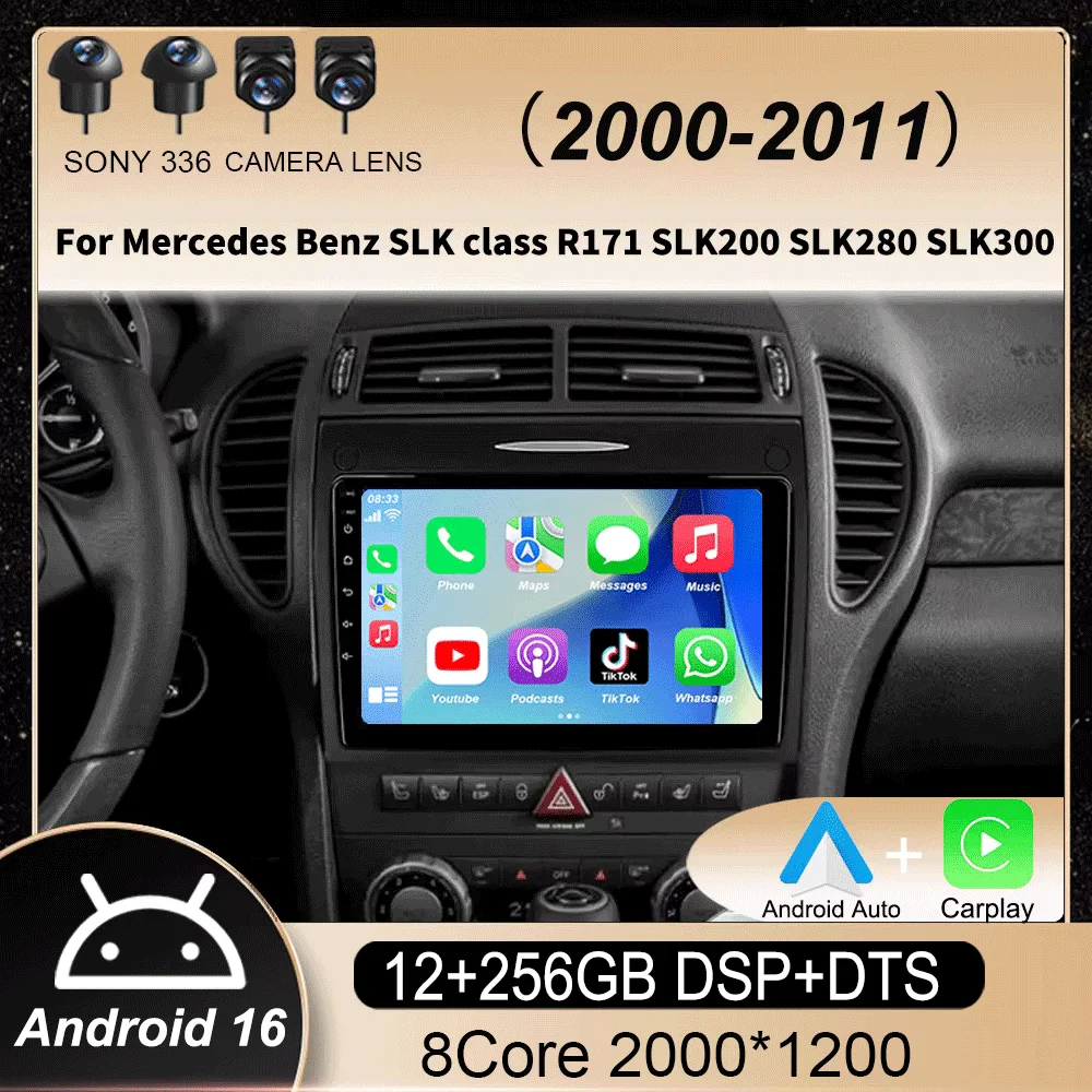 Android 16 For Mercedes Benz SLK class R171 SLK200 SLK280 SLK300 2000-2011 Car Radio GPS Navigation Multimedia Player Stereo DSP
Android 16 For Mercedes Benz SLK class R171 SLK200 SLK280 SLK300 2000-2011 Car Radio GPS Navigation Multimedia Player Stereo DSP
