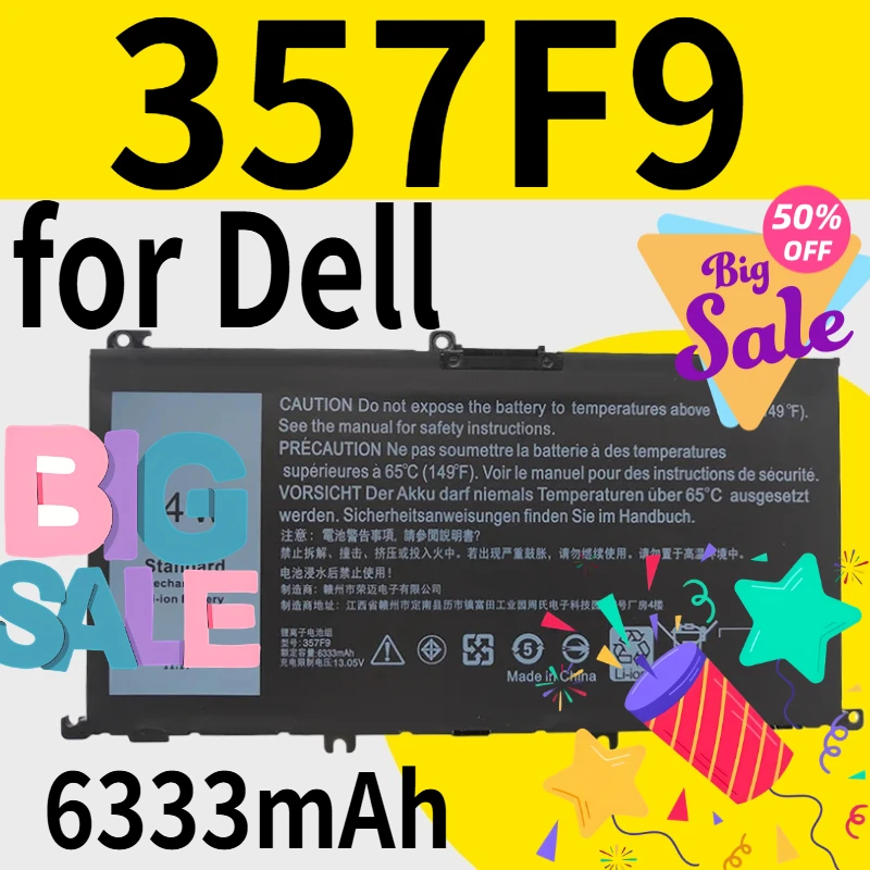 Battery 74Wh 357F9 for Dell Inspiron 15 7000 Gaming 5576 5577 7567 7759 P57F P65F 7557 7559 7566 0GFJ6 71JF4 11.1V 6333mAh
Battery 74Wh 357F9 for Dell Inspiron 15 7000 Gaming 5576 5577 7567 7759 P57F P65F 7557 7559 7566 0GFJ6 71JF4 11.1V 6333mAh
