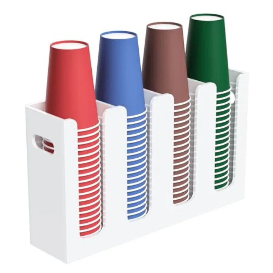 Disposable Coffee Cup Dispenser with Handles, Countertop or Wall Mount Hot/Cold Drink Cup and Lid Holder - Bathroom/Kitchen/Off
Disposable Coffee Cup Dispenser with Handles, Countertop or Wall Mount Hot/Cold Drink Cup and Lid Holder - Bathroom/Kitchen/Off