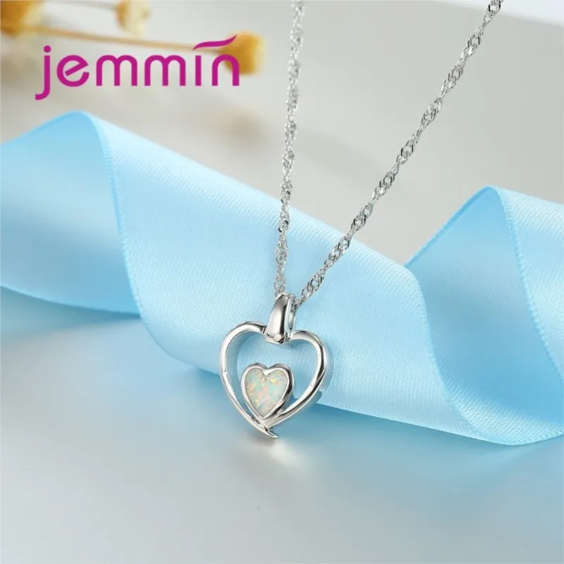 Valentine's Day 925 Sterling Silver Pendants Necklaces For Women Wedding Jewelry Double Heart White Opal Necklace Gift
Valentine's Day 925 Sterling Silver Pendants Necklaces For Women Wedding Jewelry Double Heart White Opal Necklace Gift