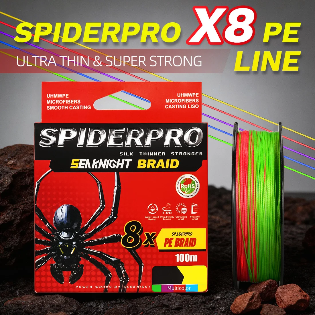 SeaKnight Brand SPIDERPRO X8 Series Braided Fishing Lines 8 Weaves 100M SUPER THIN COATED Si+ SEAWATER-PROOF PE Line 15-100LB
SeaKnight Brand SPIDERPRO X8 Series Braided Fishing Lines 8 Weaves 100M SUPER THIN COATED Si+ SEAWATER-PROOF PE Line 15-100LB