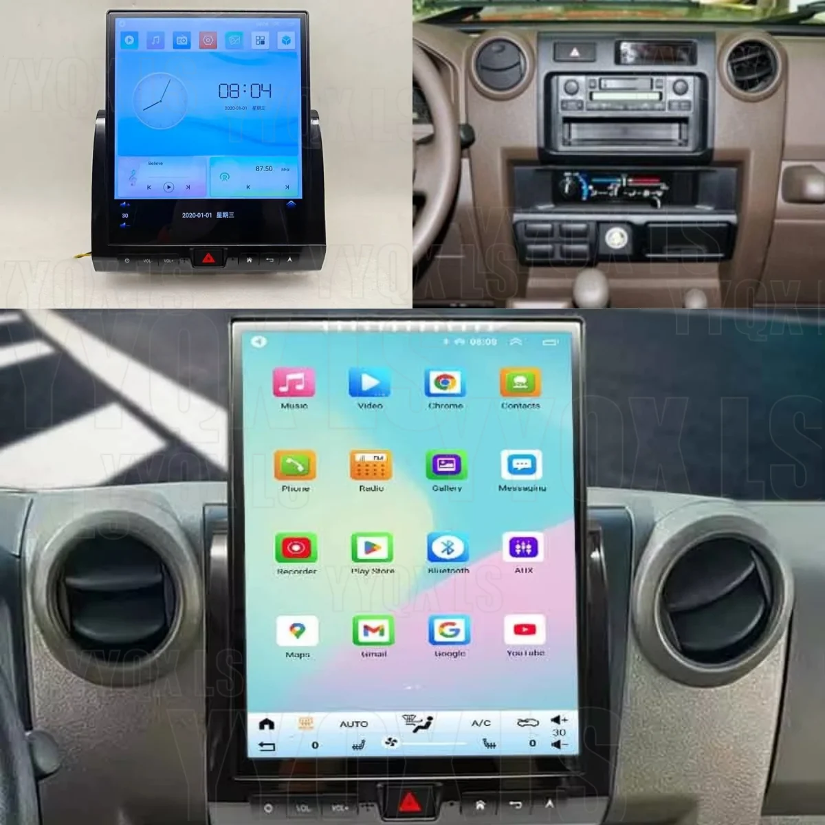 12-дюймовое автомобильное радио на Android 14 для Toyota LC70 LC71 LC76 LC78 LC79 2007-2025: Мультимедийный видеоплеер, GPS-навигация, Carplay
12-дюймовое автомобильное радио на Android 14 для Toyota LC70 LC71 LC76 LC78 LC79 2007-2025: Мультимедийный видеоплеер, GPS-навигация, Carplay