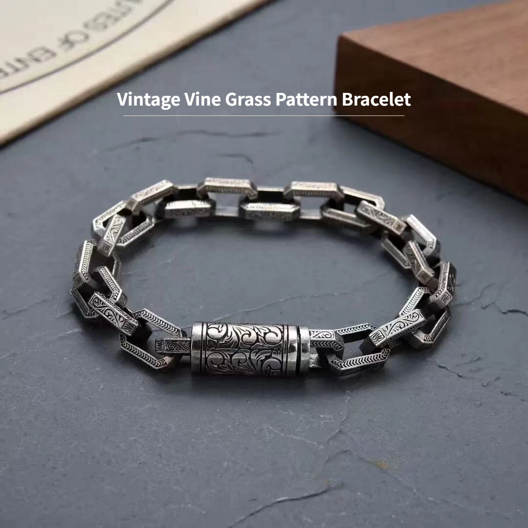 New Rattan and Grass Pattern Punk Matte Link Chain Bracelet Men Stainless Steel Ancient Symbol Charm Pulsera Male Jewellry
New Rattan and Grass Pattern Punk Matte Link Chain Bracelet Men Stainless Steel Ancient Symbol Charm Pulsera Male Jewellry